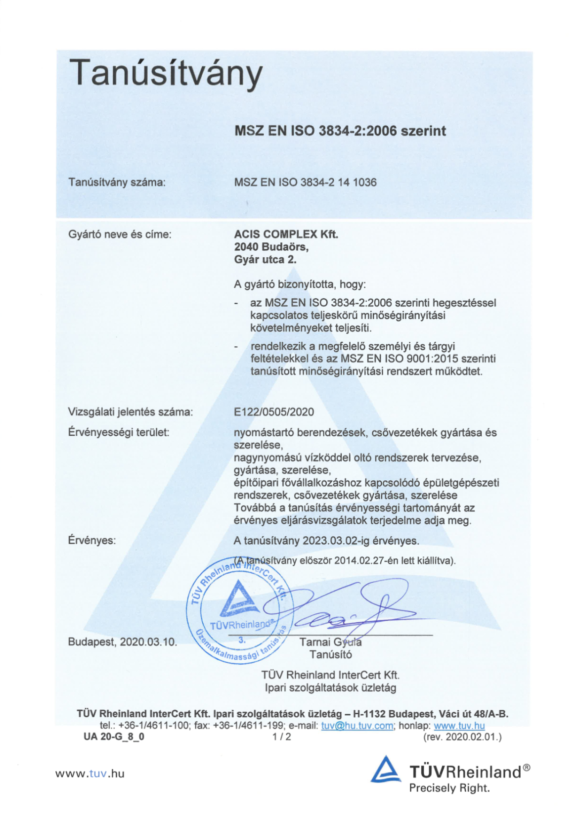MSZ EN ISO 3834-2